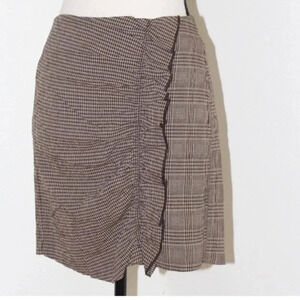 MNG Suit by Mango brown plaid mini skirt
